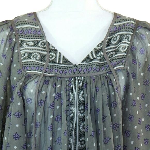 World Market S/M blouse gray - Picture 2 of 5